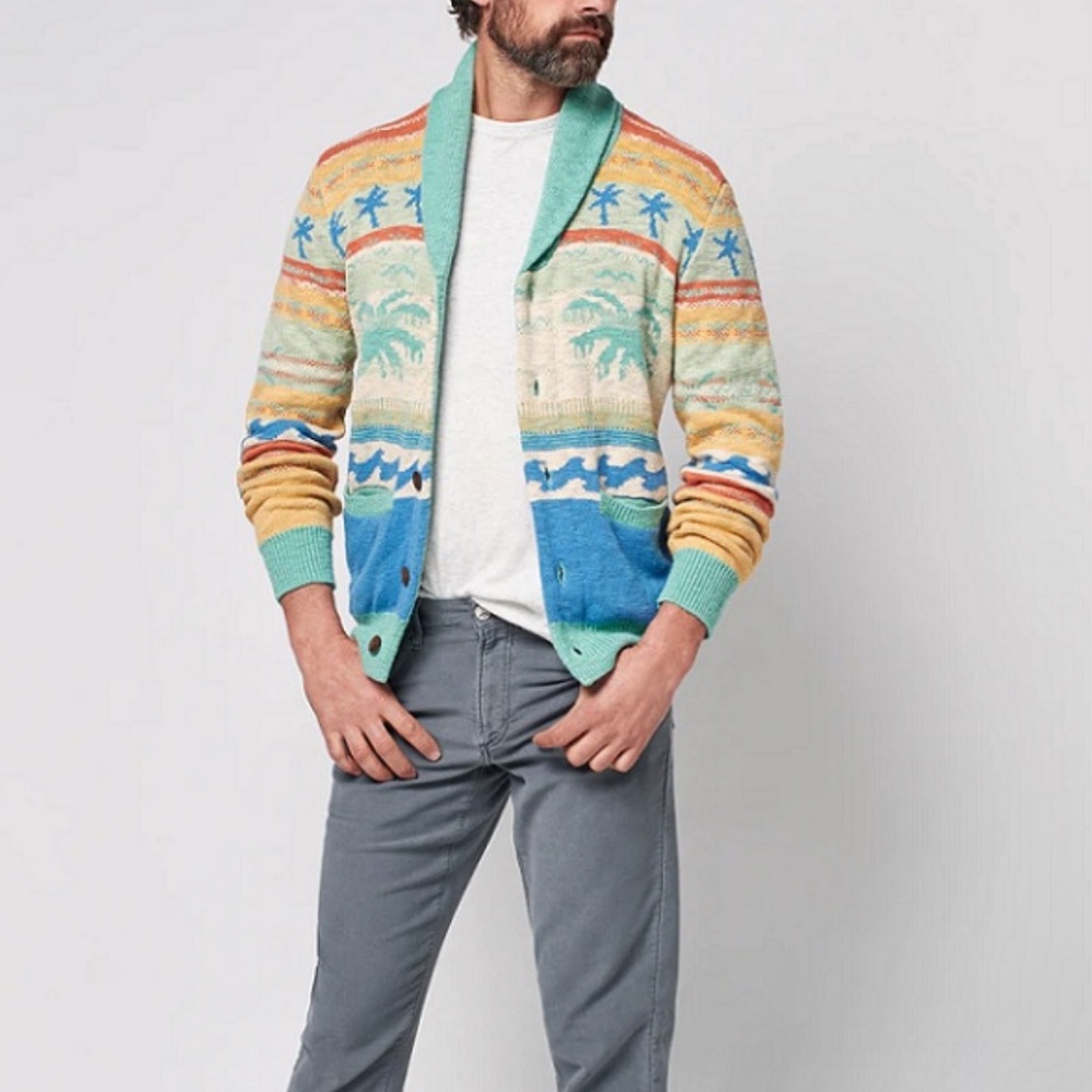 Faherty Multicolor Patterned Cardigan - image 5